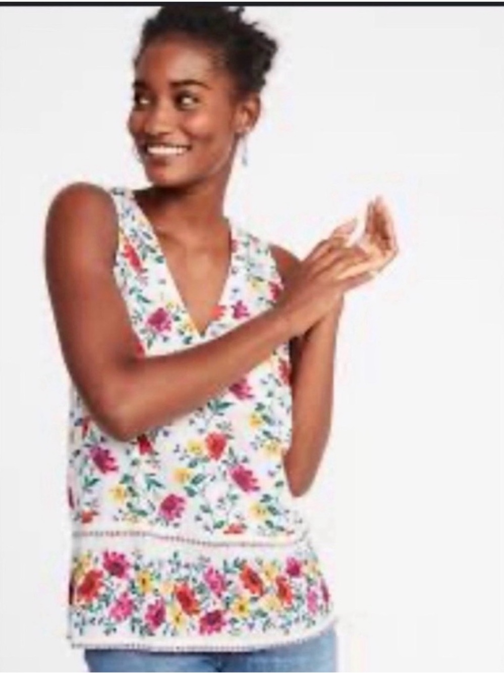 Old Navy Sleeveless Flower Top Size Small